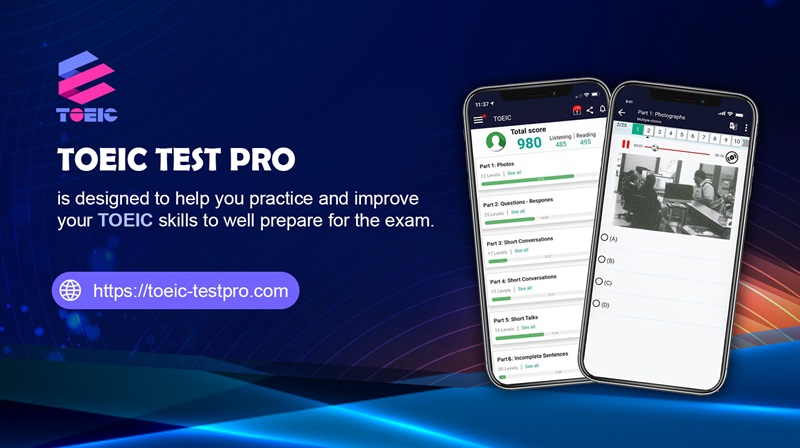 Luyện toeic với app TOEIC Test Pro