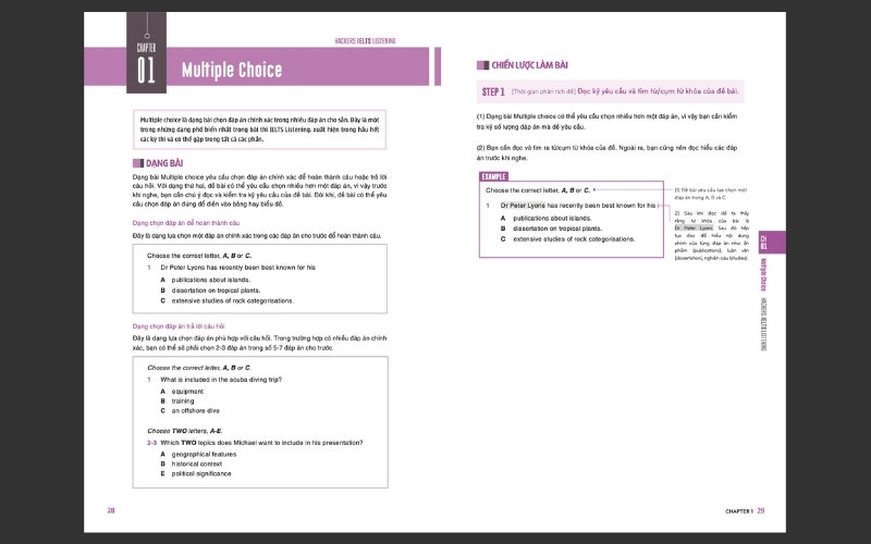 bước 1 cách làm dạng Multiple Choice