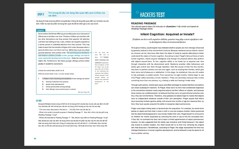 bước 2 cách làm bài multiple choice trong ielts reading