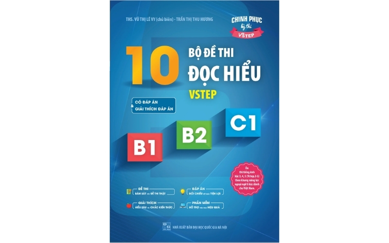 Sách 10 Bộ đề thi Đọc Hiểu VSTEP B1 - B2 - C1 