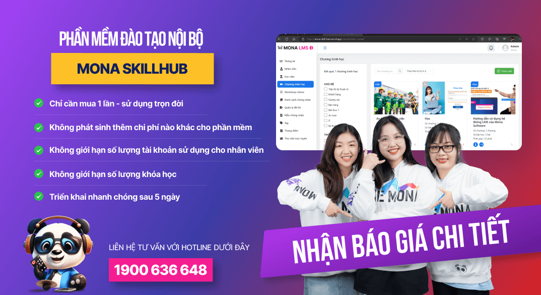 Phần mềm đào tạo nội bộ MONA SkillHub