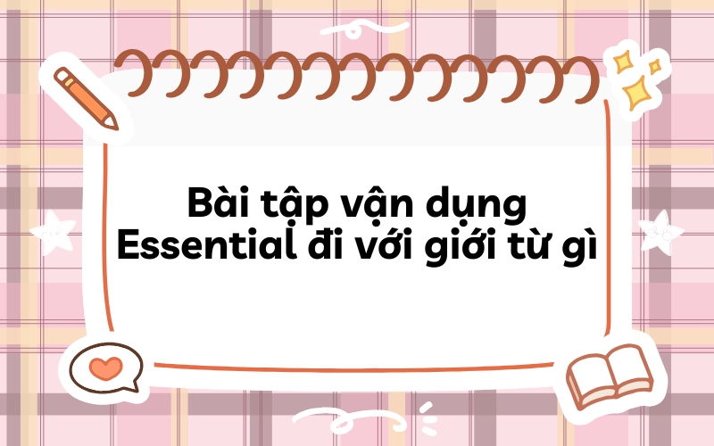 Bài tập vận dụng Essential đi với giới từ gì