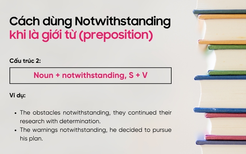 Cách dùng Notwithstanding khi là giới từ