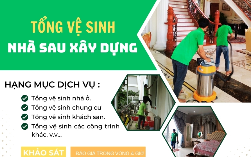 Dịch vụ dọn vệ sinh nhà sau xây dựng HOMECLEAN